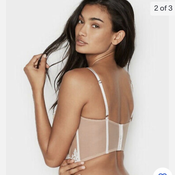 Victoria’s Secret Primrose Floral Appliqué Bridal Bustier Thong Garter Set NEW - Picture 6 of 14